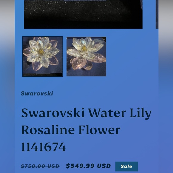 Swarovski Water Lily Rosaline Flower - Picture 11 of 11